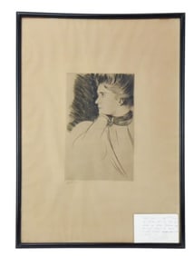 Paul Cesar Helleu Signed Engraving Portrait Woman