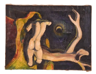 McGerr Signed 1938 Abstract Oil Painting of Figure