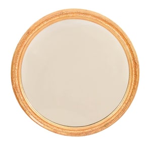 Gilt Rococo Style Round Mirror