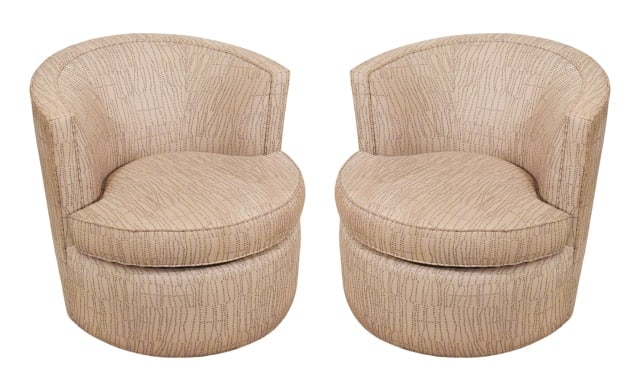 Pair Room & Board Upholstered Swivel Chairs (1 of 12)