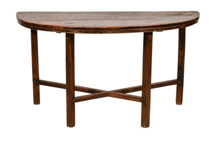 Rustic Pine Country Hand Carved Demi Lune