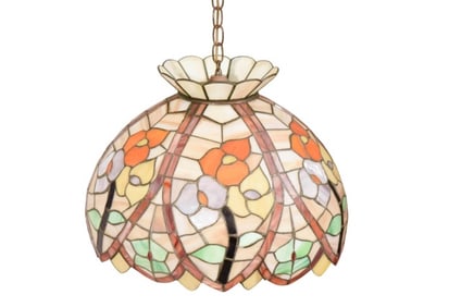 Tiffany Style Stained Glass Light Floral Pendant