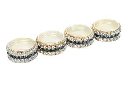 Isabella Adams Premium Crystal Napkin Rings in Box