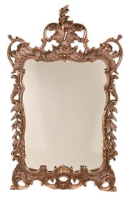 Vintage Regency Rococo Style Carved Gilt Mirror