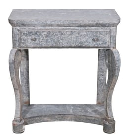 Louis Philippe Galvanized Steel Console Table