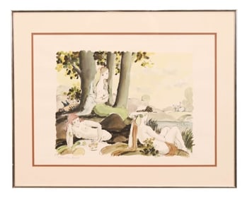 Serge Marjisse Signed Lithograph 3 Graces