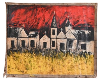 Attributed to Syed Haider Raza Oil on Canvas 1992