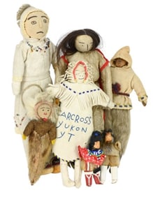 Collection Antique Eskimo Inuit Hand Made Dolls