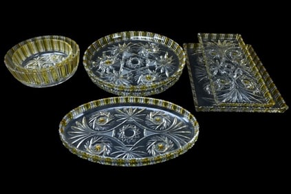 Collection Antique Walther Glass Serving Pieces