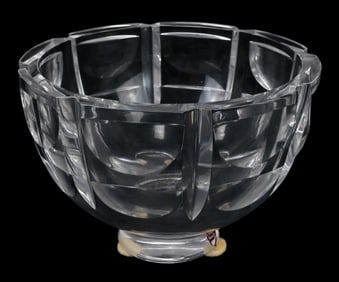 Orrefors Signed Footed Crystal Bowl