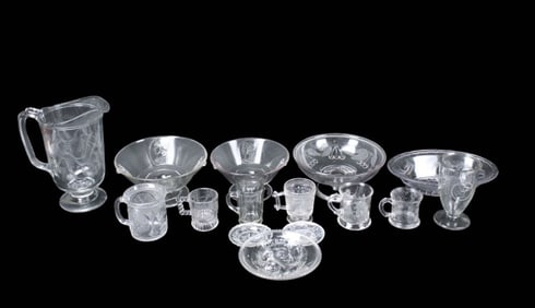 Collection Antique Clear Minerva Glass Pieces