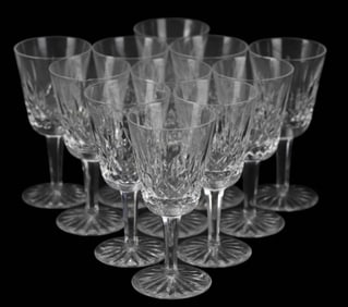 11 Waterford Crystal Lismore Wine Glasses
