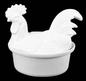 Vintage California USA Pottery Rooster Casserole