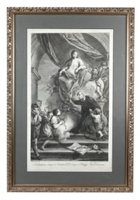 Viero Engraving Framed Virgin Appearing to Neri
