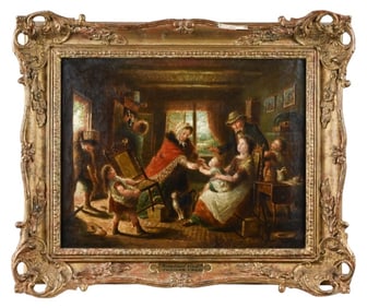 Attributed to Thomas Faed Genre Oil Painting