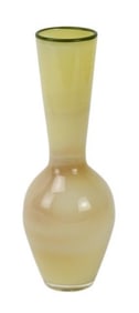 Studio Paran Signed Blown Art Glass Yellow Vase