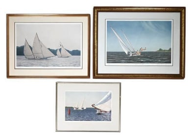 3 Raskob Robinson Signed Sailing Lithographs
