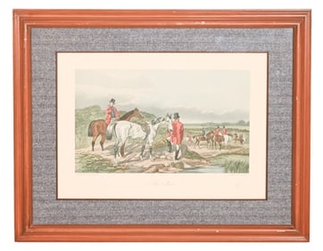 J.F. Herring Color Engraving The Meet Hunt Scene