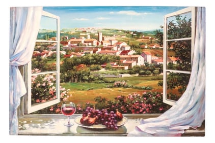 Lorenzo Mural Size Giclee Village in Tuscany w COA
