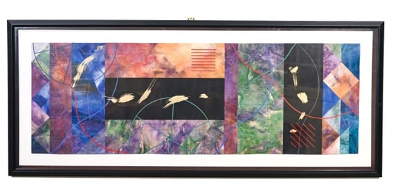 Scott Sandell Signed Abstract Mixed Media Painting