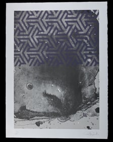 Hong Hao Signed Untitled Pointed Arrows Etching