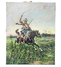 Josef Von Brandt Reiter Oil Painting "Reiter"