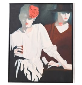 Stephen Reyes Oil Painting 2 Women c1980's