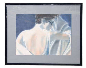 Stephen Reyes Signed Pastel Drawing Woman1986