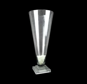 Italian Damasco 22 Inch Clear Footed Vase