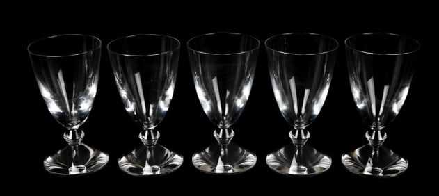 5 Baccarat France Vega Small Stem Crystal Glasses
