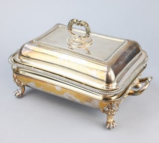 Antique Sheffield Mounted Silver Plated Server