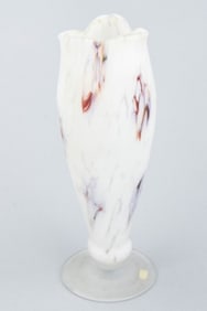 Muller Freres Style Cased Satin Glass Vase