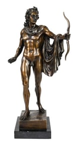Antoine-Louis Barye Signed Bronze Sculpture Apollo