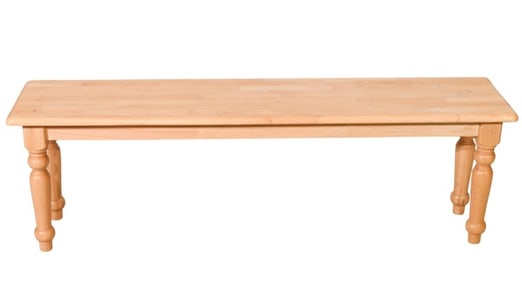 Farmhouse Style Pine Bench with Turned Legs