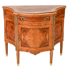 Louis XV Style Carved Parquetry Inlay Commode