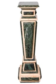 Vintage Renaissance Style Green Marble Column