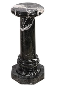 Italian Black Marble Pedestal Column