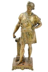 Greco Roman Gilt Bronze Statue Nobleman