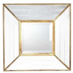 Contemporary Mirrored Cushion Beveled Wall Mirror