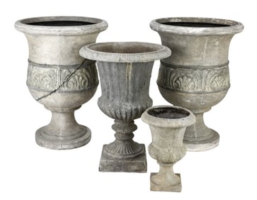 4 Composite & Fiberglass Garden Urns in 3 Sizes