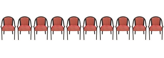 Set of 10 Stendig Black Lacquered Dining Chairs