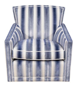 A. Rudin Upholstered Modernist Swivel Club Chair