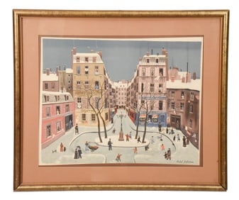 Michel Delacroix Lithograph Parisian Square
