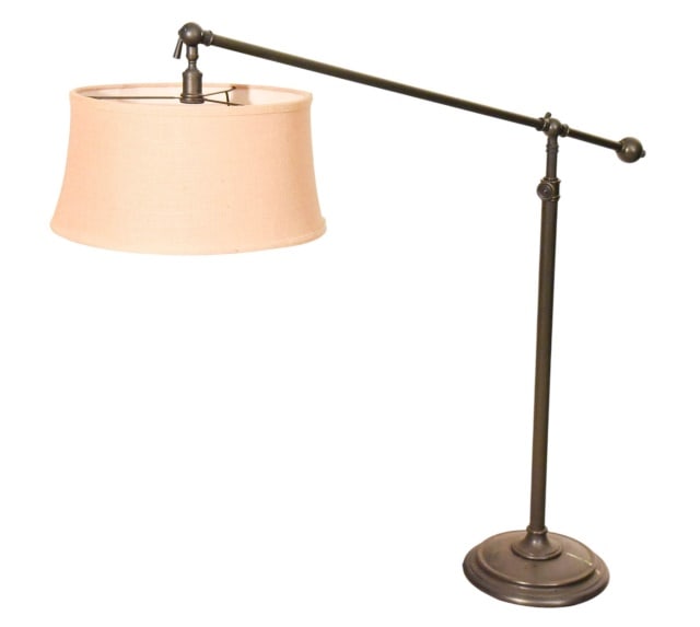 Chelsea Metal Arc Floor Lamp with Shade: Chelsea Metal Arc Floor Lamp with Shade.Measures 58 inches x 60 inches x 14 inches.
