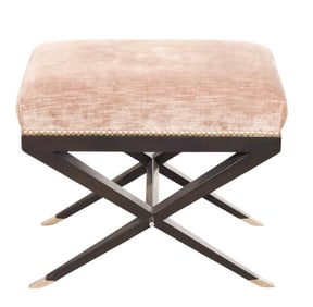 Suede Nail Head Trim Ottoman