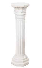 Plaster Painted White Pedestal or Plant Stand