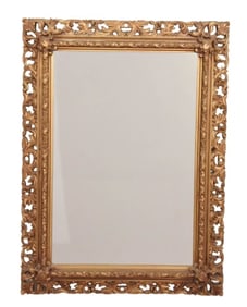 Vintage Baroque Style Faux Carved Gilt Mirror