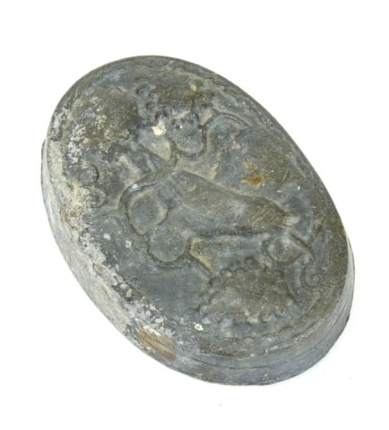 Solid Lead Doorstop with Bird & Grapevine Motif: Antique Solid Cast Lead Doorstop with Bird & Grapevine Motif. Measures 7.5 inches x 5 inches.