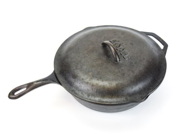 Vintage Lodge Cast Iron Covered Frying Pan
