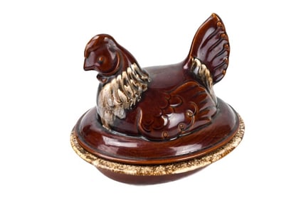 Hull Pottery Rooster Form Covered Casserole Dish